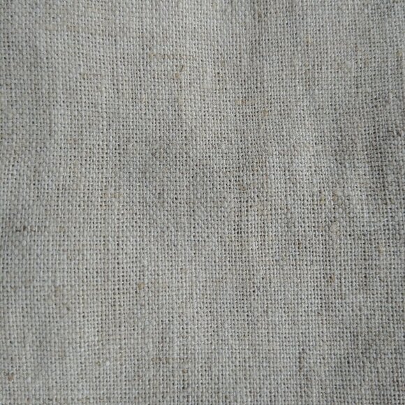 Natural tan cream linen blend skirt pockets 2X - Picture 3 of 7